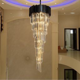 Candelabru din cristal BLOIS Ascendere, negru, 60 cm, 28xE14, înaltime reglabila