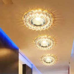 Spot LED 4W cu lumina calda, decor tip cristal, pentru tavan