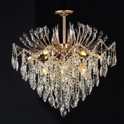 Candelabru din cristal auriu CC9313/12FGD, 12xE14, diametru 50 cm