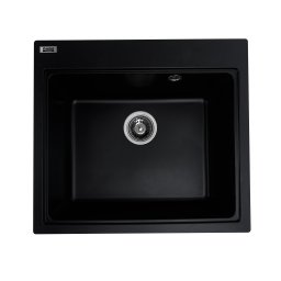 Chiuveta bucatarie din granit compozit Elefant Premium Vesta 5852, negru 580x518