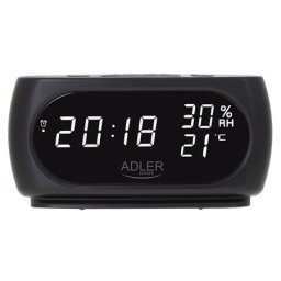 Ceas de masa cu alarma Adler, afisaj LED, temperatura si umiditate