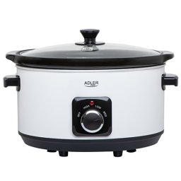 Slow cooker Adler 5,8L cu vas ceramic detasabil si 3 trepte
