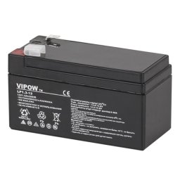 Acumulator stationar AGM VRLA 12V 1.3Ah Vipow pentru UPS si alarme