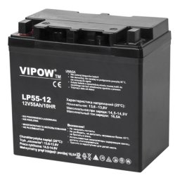 Acumulator stationar AGM VRLA 12V 55Ah Vipow pentru UPS si backup