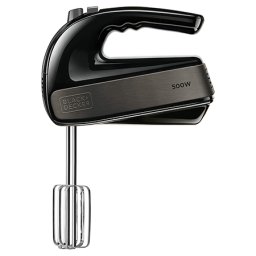 Mixer manual Black+Decker 500W, 5 viteze + Turbo, negru, cu teluri