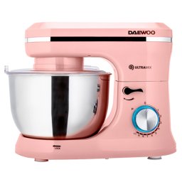 Mixer cu bol rotativ Daewoo 1600W, 10 viteze, bol inox 4,5L, roz