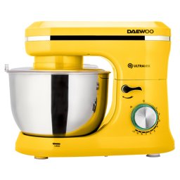 Mixer cu bol rotativ Daewoo Ultramix 1600W, 10 viteze, bol inox 4.5L, galben