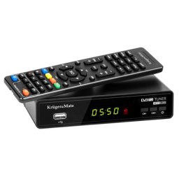 Tuner TV digital DVB-T2 HEVC H.265 Kruger&Matz, Full HD, HDMI si USB PVR