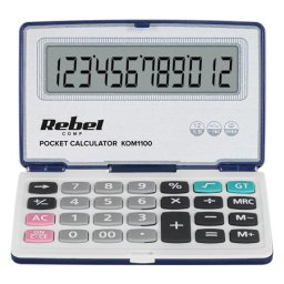 Calculator de buzunar pliabil Rebel PC-50, afisaj 12 digiti, cu memorie si GT