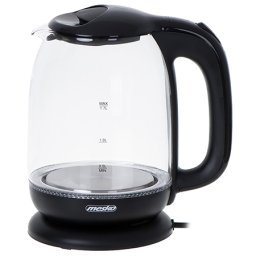Fierbator electric Mesko 1,7L, 2200W, din sticla, LED, negru