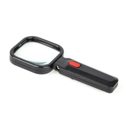 Lupa de mana cu iluminare LED, lentila 80x80 mm, marire 3x