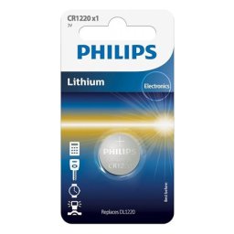 Baterie litiu Philips CR1220 3V, blister 1 buc pentru ceasuri si electronice