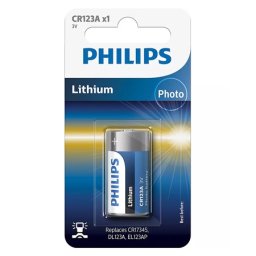 Baterie litiu Philips CR123A 3V, blister 1 buc pentru camere foto si senzori