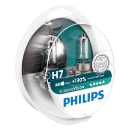 Set 2 becuri auto halogen H7 Philips X-tremeVision, lumina +130%, 12V 55W