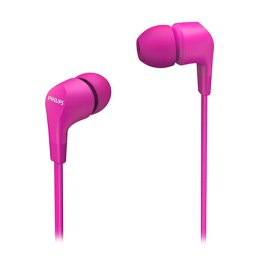 Casti in-ear Philips TAE1105PK roz, bass puternic, microfon, jack 3.5 mm