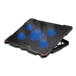Stand de racire laptop Platinet cu 5 ventilatoare, 2 USB si LED, 17,3