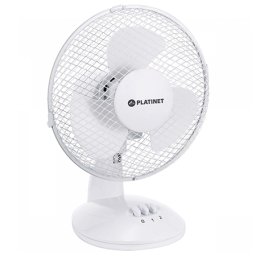 Ventilator de birou Platinet 25W, diametru 23 cm, 2 viteze, alb