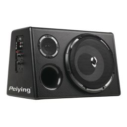 Subwoofer auto activ Peiying 10 inch, 200W max, filtru LPF, clasa A/B