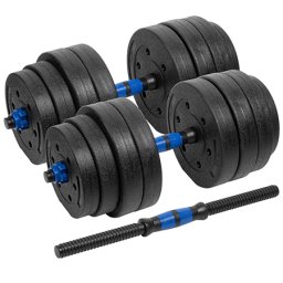 Set gantere reglabile 2x20 kg cu conector, 40 kg, Rebel Active