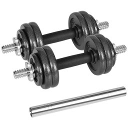 Set gantere reglabile 15 kg cu valiza, Rebel Active pentru antrenament acasa
