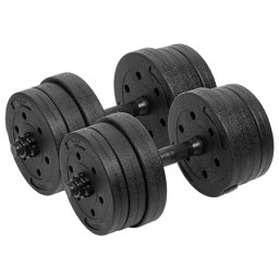 Set 2 gantere reglabile 2x10 kg Rebel Active pentru antrenament acasa