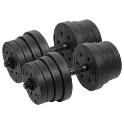 Set 2 gantere reglabile 2x15 kg Rebel Active, 30 kg total, discuri incluse