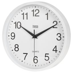 Ceas de perete Teesa alb 25 cm, mecanism quartz cu miscare lina