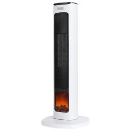 Aeroterma turn Teesa PTC 2000W cu efect semineu, oscilatie 90° si telecomanda