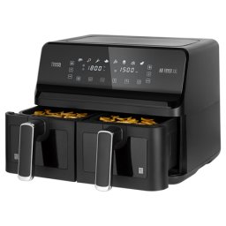 Friteuza cu aer dubla Teesa Air Fryer Dual 8L (2x4L), 2700W, ecran tactil