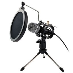 Kit microfon gaming Varr cu filtru pop, shock mount si mini trepied