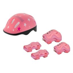 Set protectie pentru fete Rebel cu casca, genunchiere, cotiere si rucsac, roz