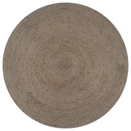 Covor manual, gri, 120 cm, iuta, rotund GartenMobel Dekor