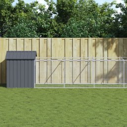 Cusca caine cu acoperis antracit 117x609x123 cm otel galvanizat GartenMobel Dekor