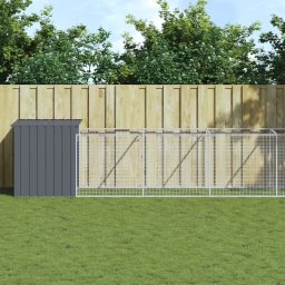 Cusca caine cu tarc antracit 110x1221x110 cm otel galvanizat GartenMobel Dekor