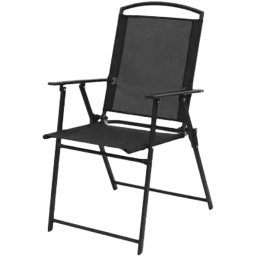 Scaun pliant de gradina MANINI, negru, 58x63x93 cm, cu brate
