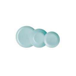 Set farfurii Luminarc Diwali Light Turquoise, 18 piese din sticla pentru 6 persoane