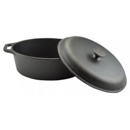Tava din fonta cu capac, 36 cm, 7,5 L – pentru rata si fripturi suculente
