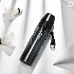 Sticla de apa din Tritan fara BPA, 700 ml, cu capac, negru – Diller