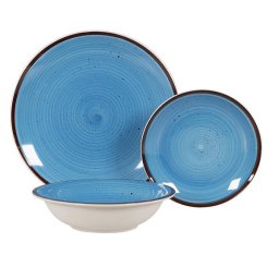 Set farfurii din ceramica Harvest Blue, 18 piese, pentru 6 persoane