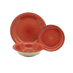 Set vesela ceramica Harvest Rosso, 18 piese, rosu rustic pentru 6 persoane