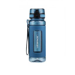 Sticla de apa UZSPACE Sport din Tritan, fara BPA, cu capac, 800 ml, albastru