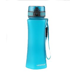 Sticla de apa slim UZSPACE din Tritan, fara BPA, cu capac, 700 ml, cyan