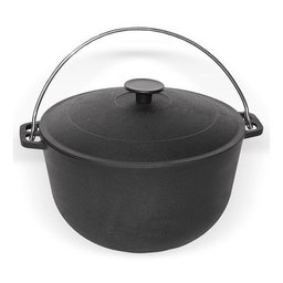 Ceaun din fonta 15L cu capac din fonta, pentru foc deschis si aragaz (Biol)