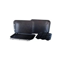 Set 5 tavi cuptor antiaderente Royalty Line, cu strat marmura, diverse dimensiuni
