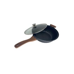Wok antiaderent cu capac din sticla 32 cm, strat marmura, pentru inductie