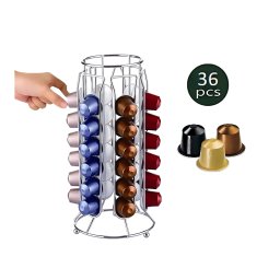 Suport rotativ din metal pentru capsule Nespresso Cheffinger, 36 capsule