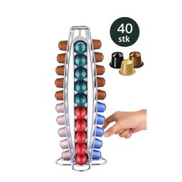 Suport metalic rotativ pentru capsule Nespresso Cheffinger, 40 capsule