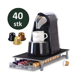 Suport capsule Nespresso Cheffinger din metal, 40 bucati, tip sertar, antiderapant
