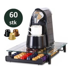 Suport metalic pentru capsule Nespresso Cheffinger, capacitate 60 bucati