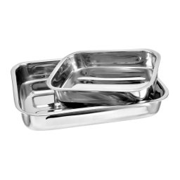 Set 2 tavi din otel inoxidabil pentru cuptor si servire, 27,6/37 cm